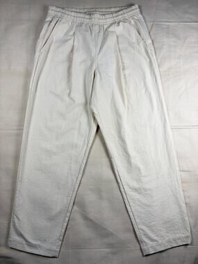 Jackman Back Nep Umps Pants JM4150 Kinari Cream Cotton Japan Sz L Elastic Waist